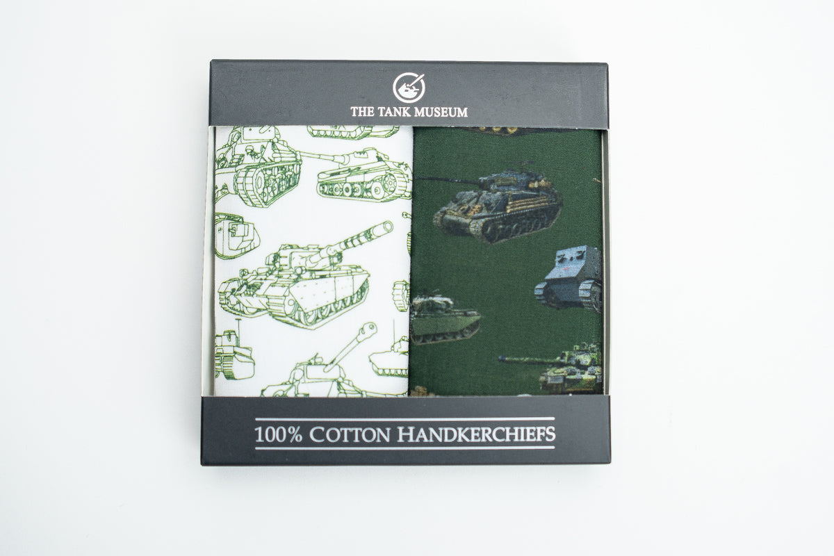 Tank Print Montage Handkerchiefs Hankies Dalaco