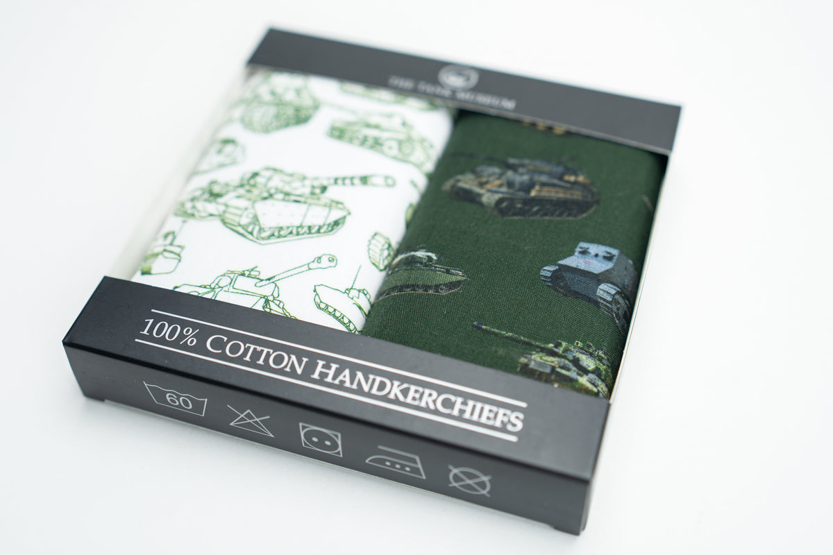 Tank Print Montage Handkerchiefs Hankies Dalaco