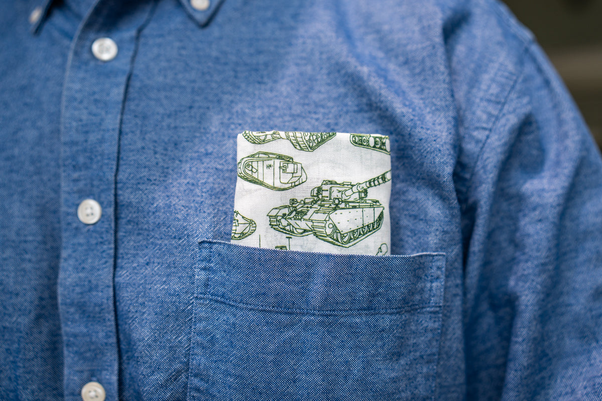 Tank Print Montage Handkerchiefs Hankies Dalaco