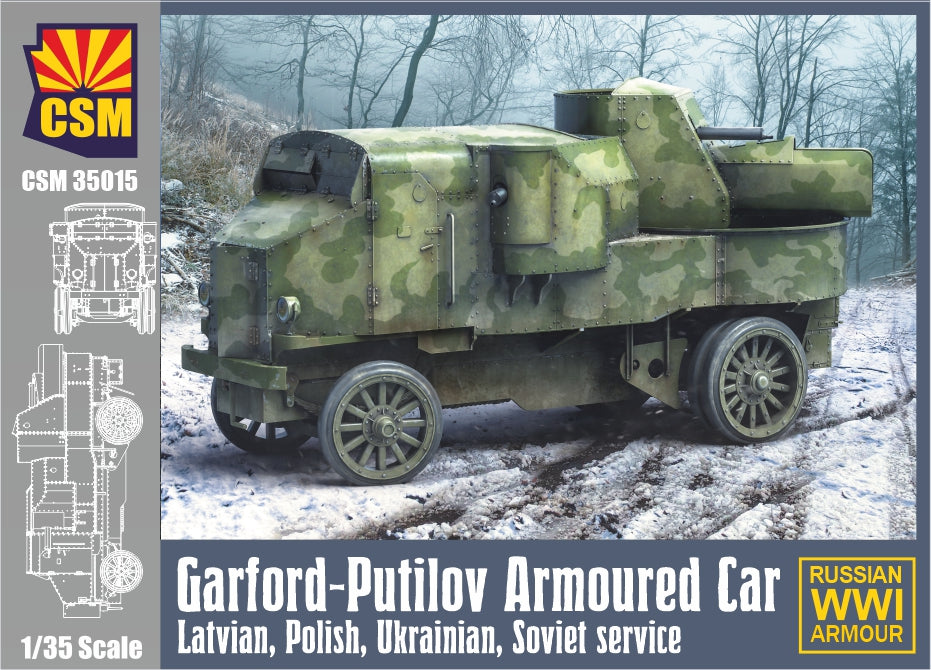 CSM 1/35 scale Garford-Putilov Latvian, Soviet, Ukrainian Armoured Car Scale Model CSM