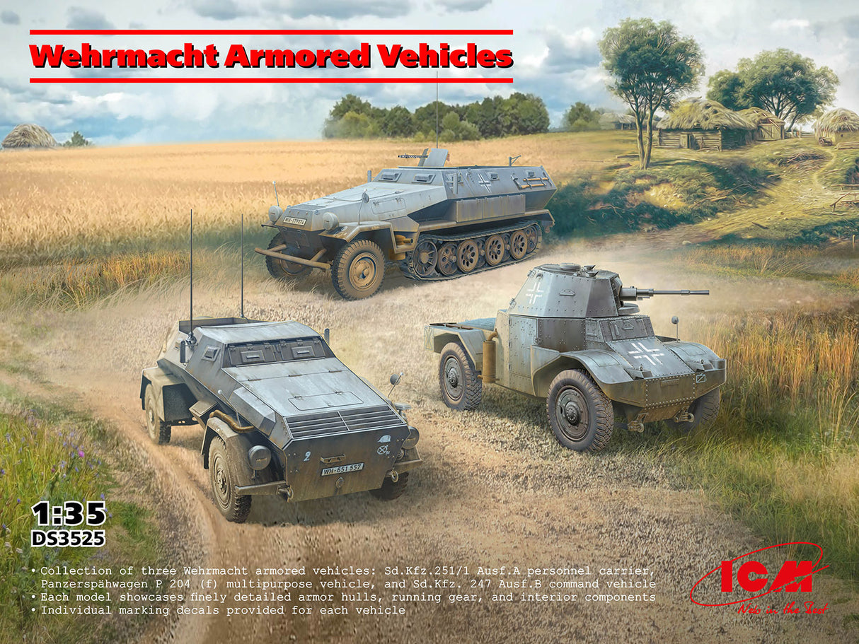 ICM 1/35 Wehrmacht Armored Vehicles Scale Model ICM