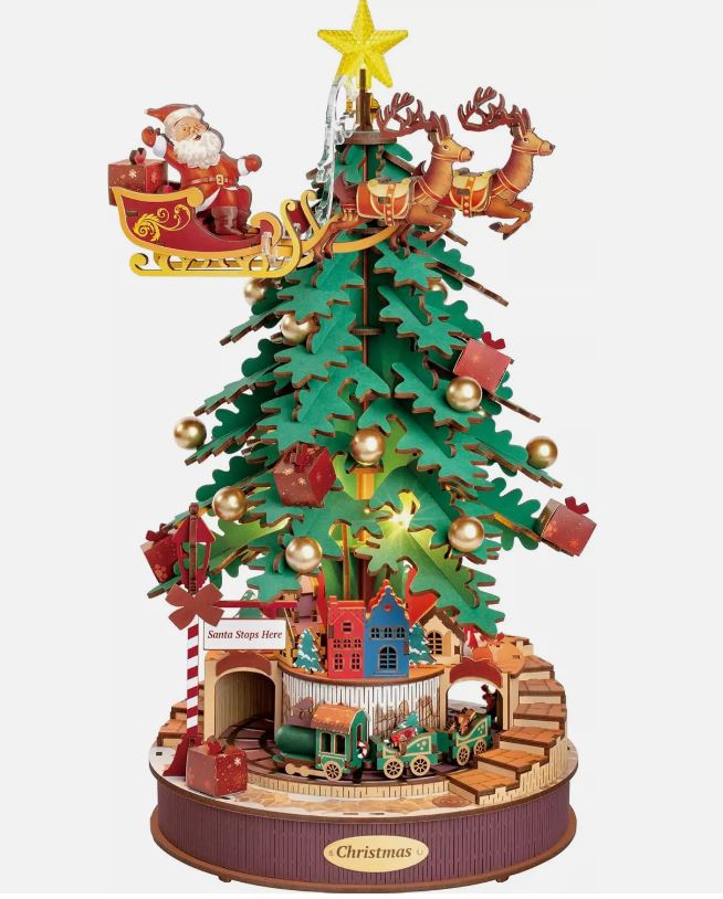 Rolife 3D Book Nooks and Bookends Homeware Rolife Christmas Tree Music Box.