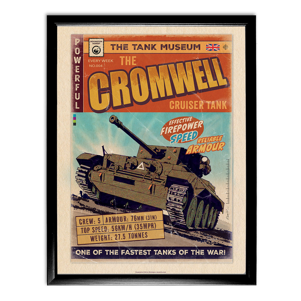Art Print: The Cromwell Cruiser Tank Comic Print Wall Art On Demand Star Editions 11x14" With Black Frame