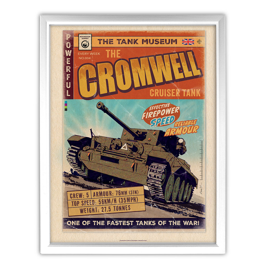 Art Print: The Cromwell Cruiser Tank Comic Print Wall Art On Demand Star Editions 11x14" With White Frame