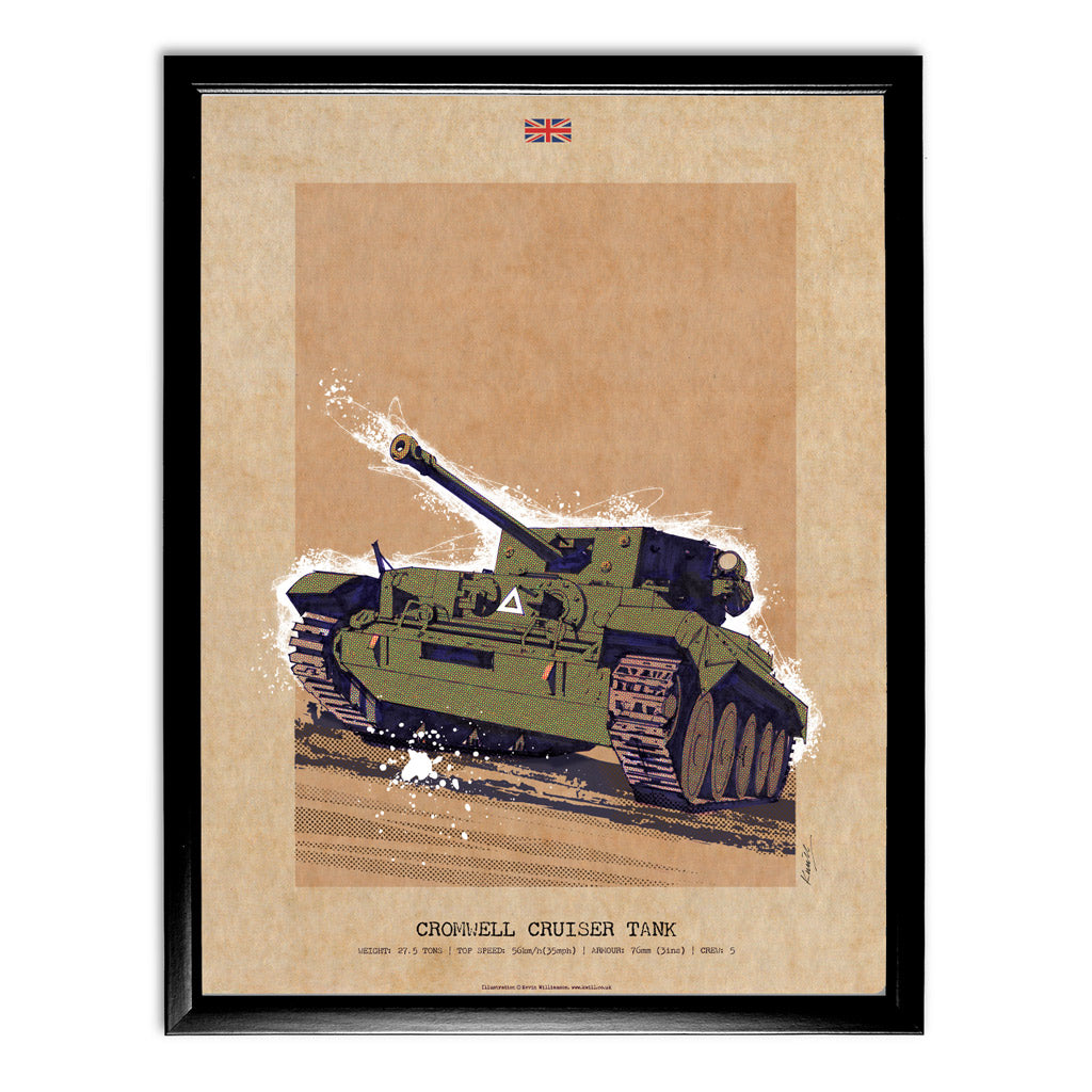 Art Print: Cromwell Cruiser Print Wall Art On Demand Star Editions 11x14" With Black Frame