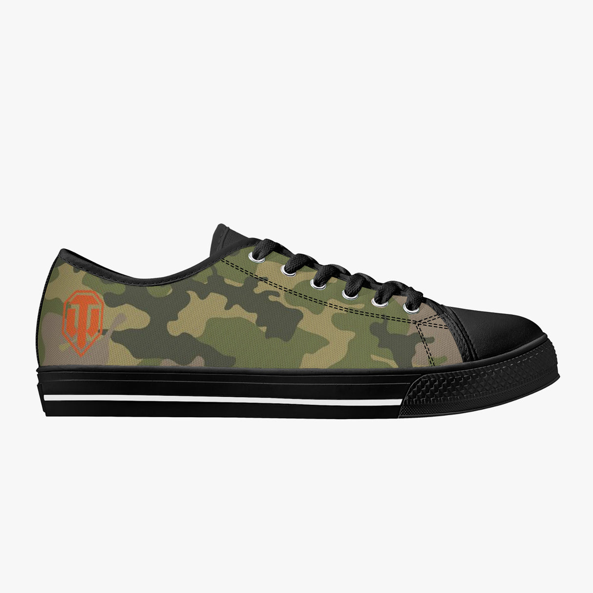 World of Tanks Low Top Canvas Trainer - Green Camo Footwear I Love A Hanger