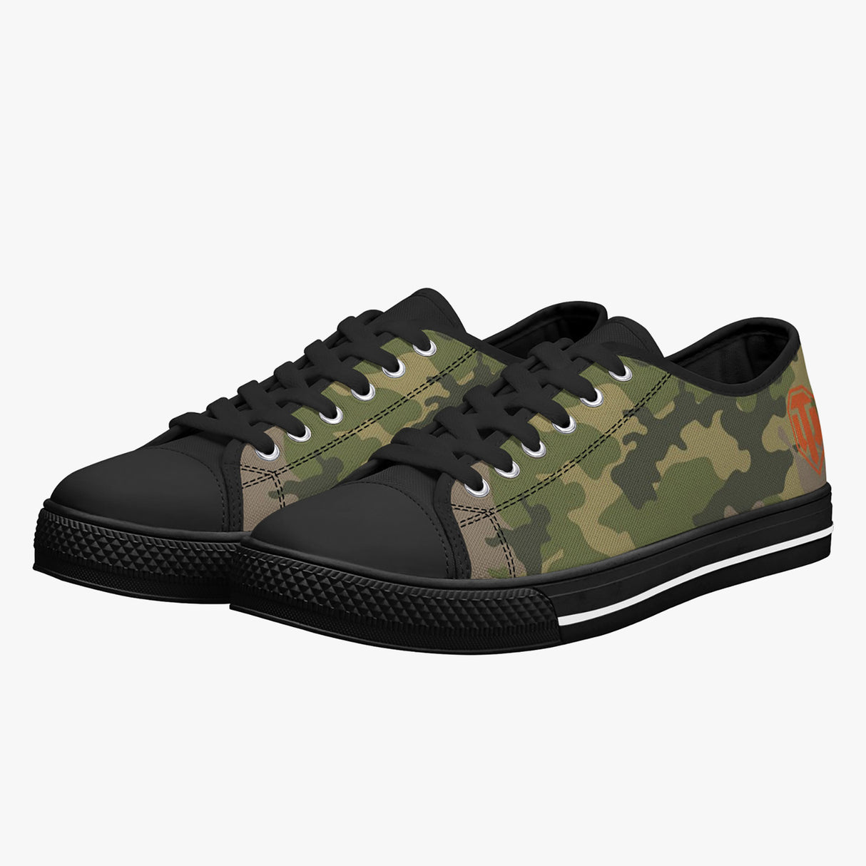 World of Tanks Low Top Canvas Trainer - Green Camo Footwear I Love A Hanger