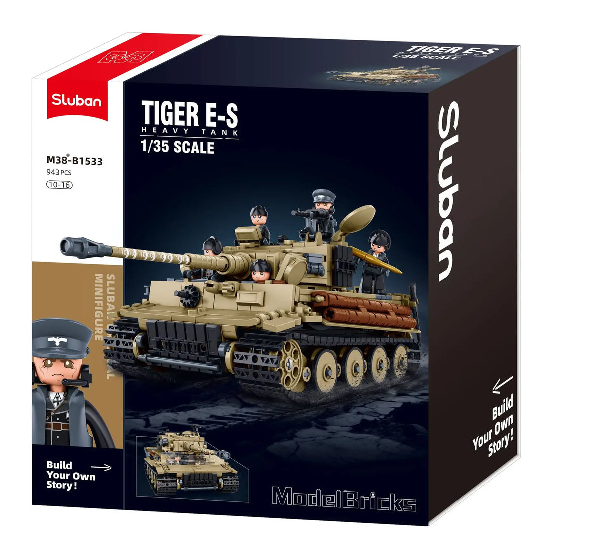 Sluban 1/35 Tiger E-S CHECK Brick Model Kit Kombat
