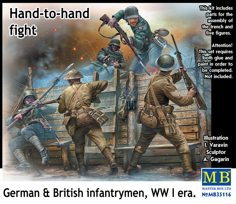 Master Box 1/35 Hand to Hand Fight German & British WWI. Scale Model Master Box