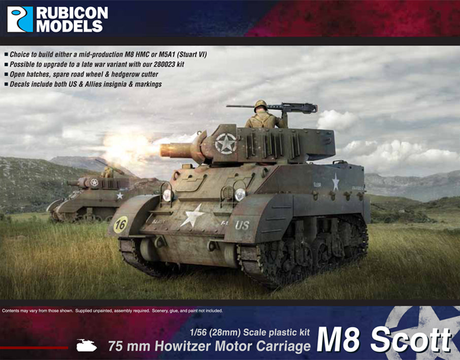 Rubicon Models 1/56 M8 75mm Motor Carriage Scale Model Rubicon models.