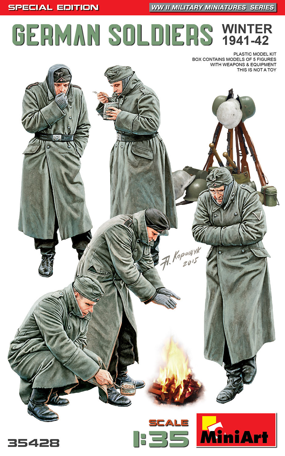 Miniart 1/35 German Soldiers Winter 1941-42 Brick Model Kit MiniArt