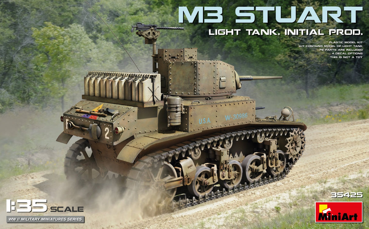 Miniart 1/35 M3 Stuart Initial Production Scale Model MiniArt