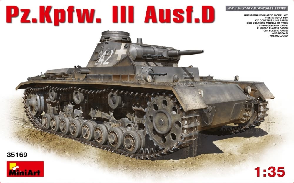 MiniArt 1/35 Pz.Kpfw.III Ausf.D Scale Model MiniArt