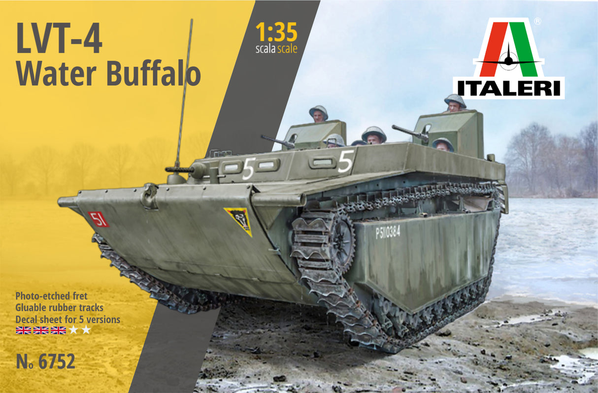 Italeri 1/35 Scale LVT 4 Water Buffalo Model Kit British Brick Model Kit Italeri