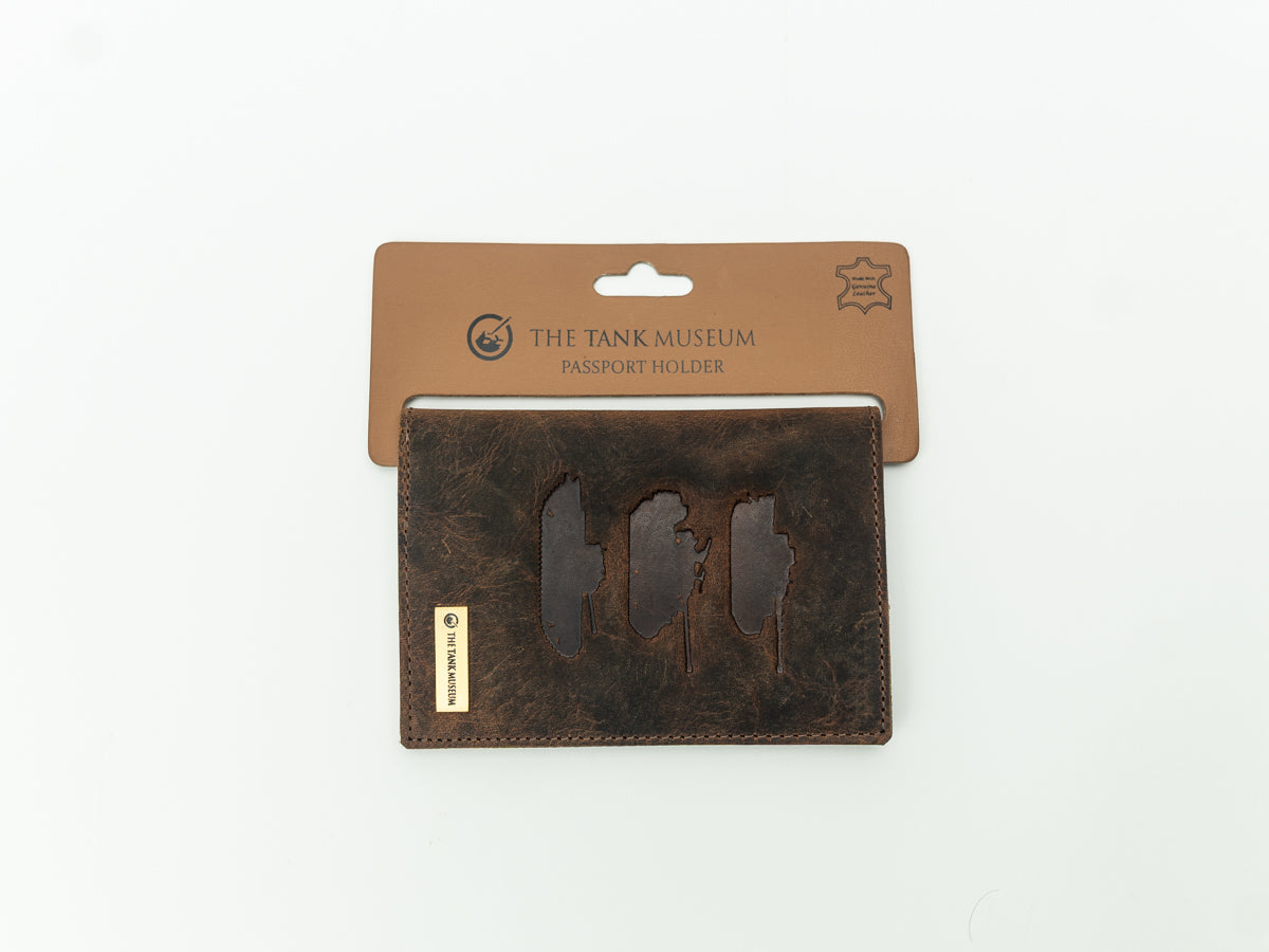 Tank Museum Brown Leather Passport Holder Wallet Coastal