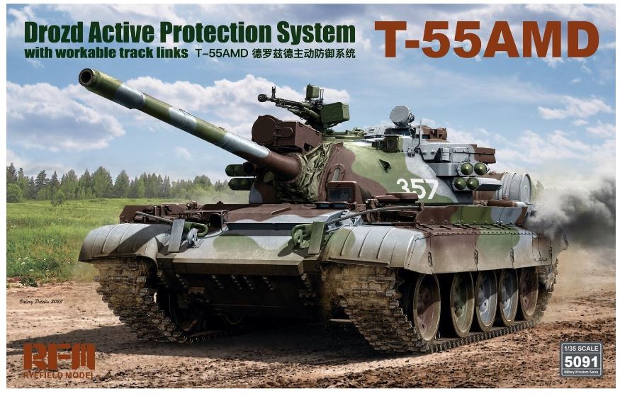 Ryefield Model 1/35 T-55AMD Drozd Active Protection System Scale Model Ryefield