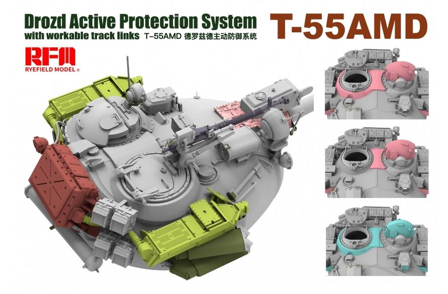 Ryefield Model 1/35 T-55AMD Drozd Active Protection System Scale Model Ryefield