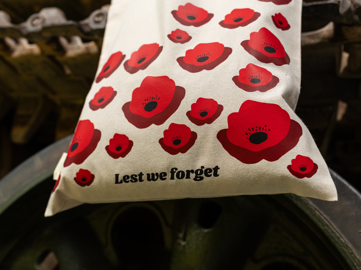 Remembrance Poppy Cotton Tote Bag White Bag Portfolio Group