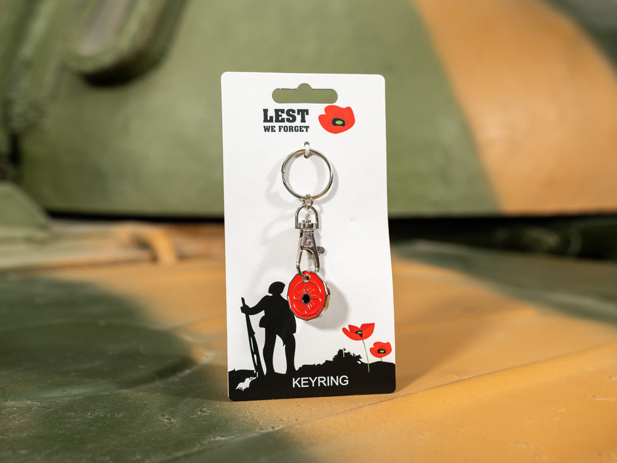 Remembrance Trolley Coin Poppy Keyring Portfolio Group