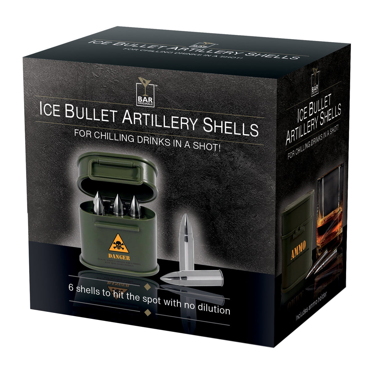 Ice Bullet Shells In Own Ammo Case Drinkware Jeray Sales Ltd