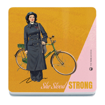 Women in Warfare She Stood Air Raid Precautions Bicycle Coaster Coaster The Original Metal Sign Co