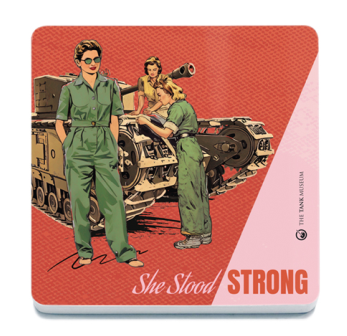 Women in Warfare 'She Stood Stong' Tank Coaster Coaster The Original Metal Sign Co