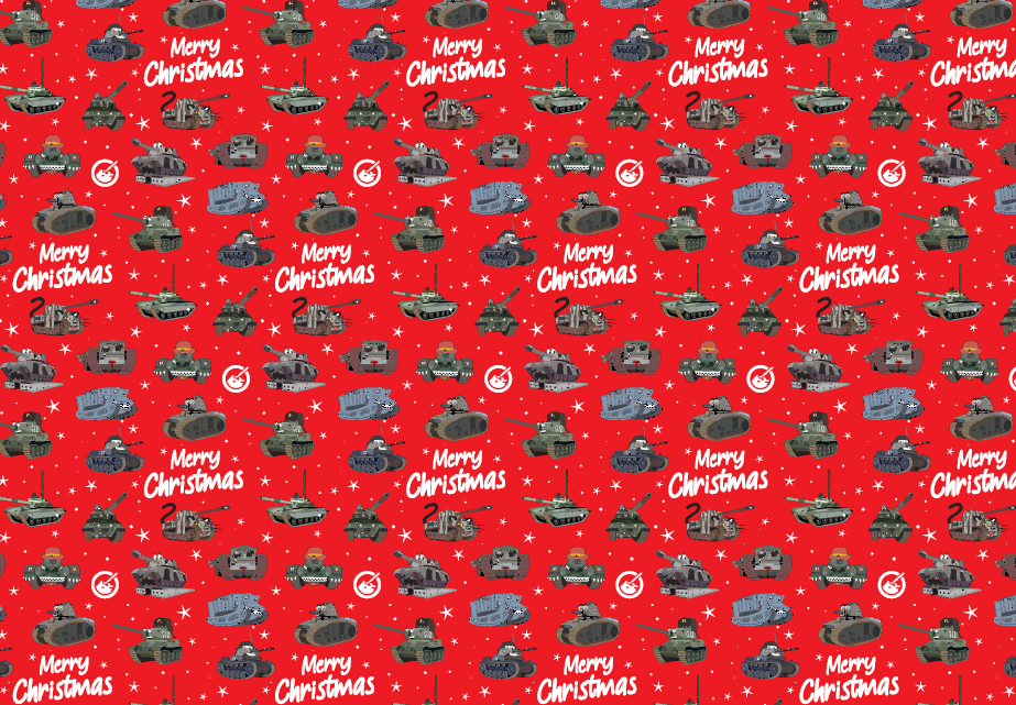 Christmas Tank Museum Wrapping Paper - Two sheet pack Wrapping Paper Where The Trade Buys Red Character Tank