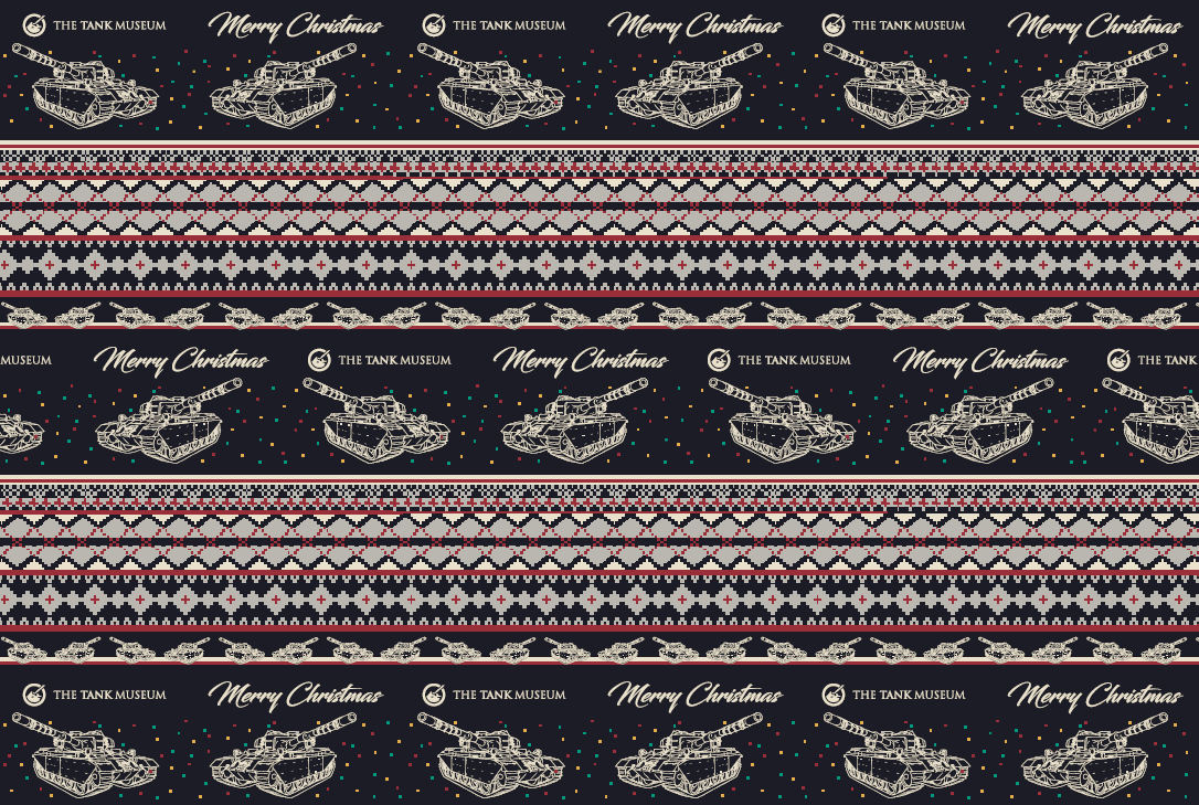 Christmas Tank Museum Wrapping Paper - Two sheet pack Wrapping Paper Where The Trade Buys 2025 Merry Christmas Centurion Tank