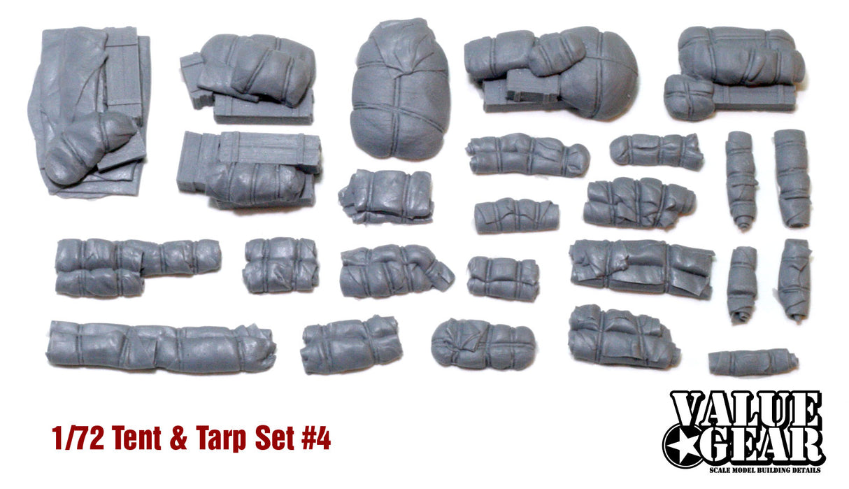 Value Gear 1/72 Tarps & crates #4 (24 Pieces).