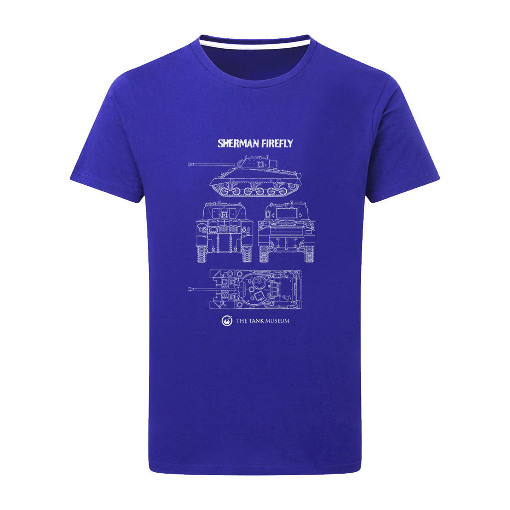 Sherman Firefly Blueprint T-Shirt T-Shirt On Demand Star Editions Blue Small