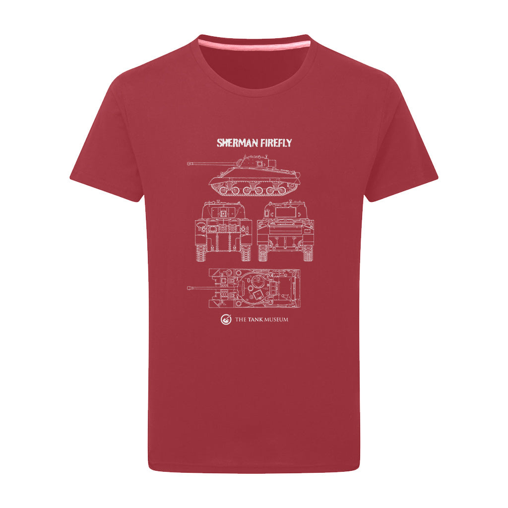 Sherman Firefly Blueprint T-Shirt T-Shirt On Demand Star Editions Cardinal Red Small