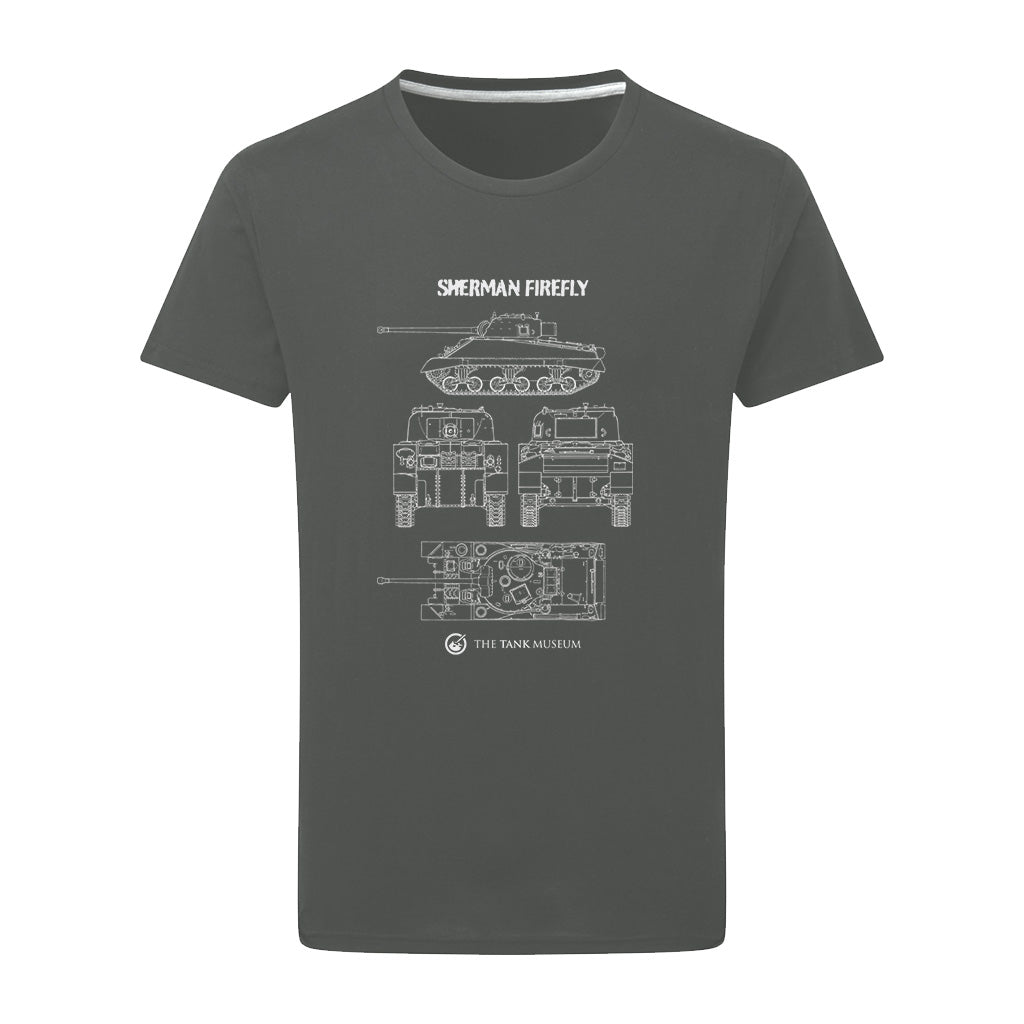 Sherman Firefly Blueprint T-Shirt T-Shirt On Demand Star Editions Charcoal Small