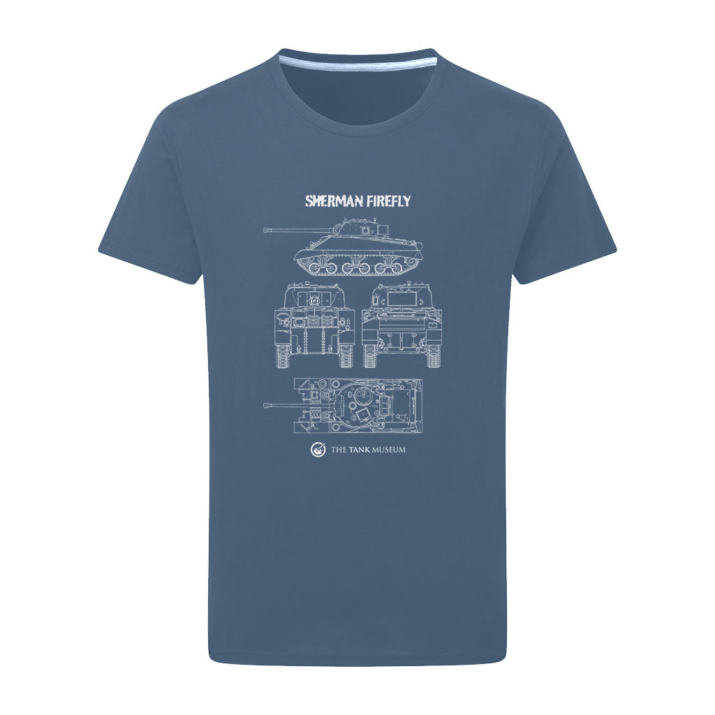 Sherman Firefly Blueprint T-Shirt T-Shirt On Demand Star Editions Dark Blue Small