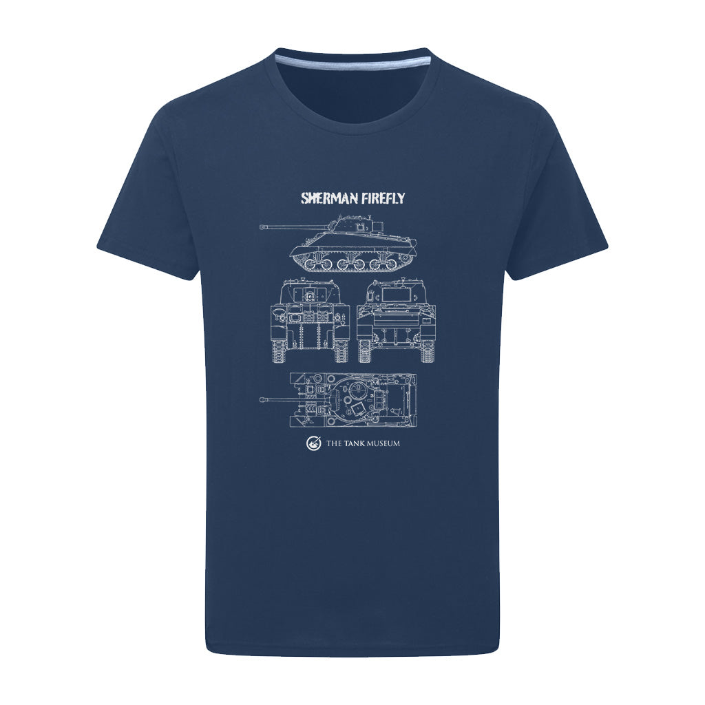 Sherman Firefly Blueprint T-Shirt T-Shirt On Demand Star Editions Navy Small