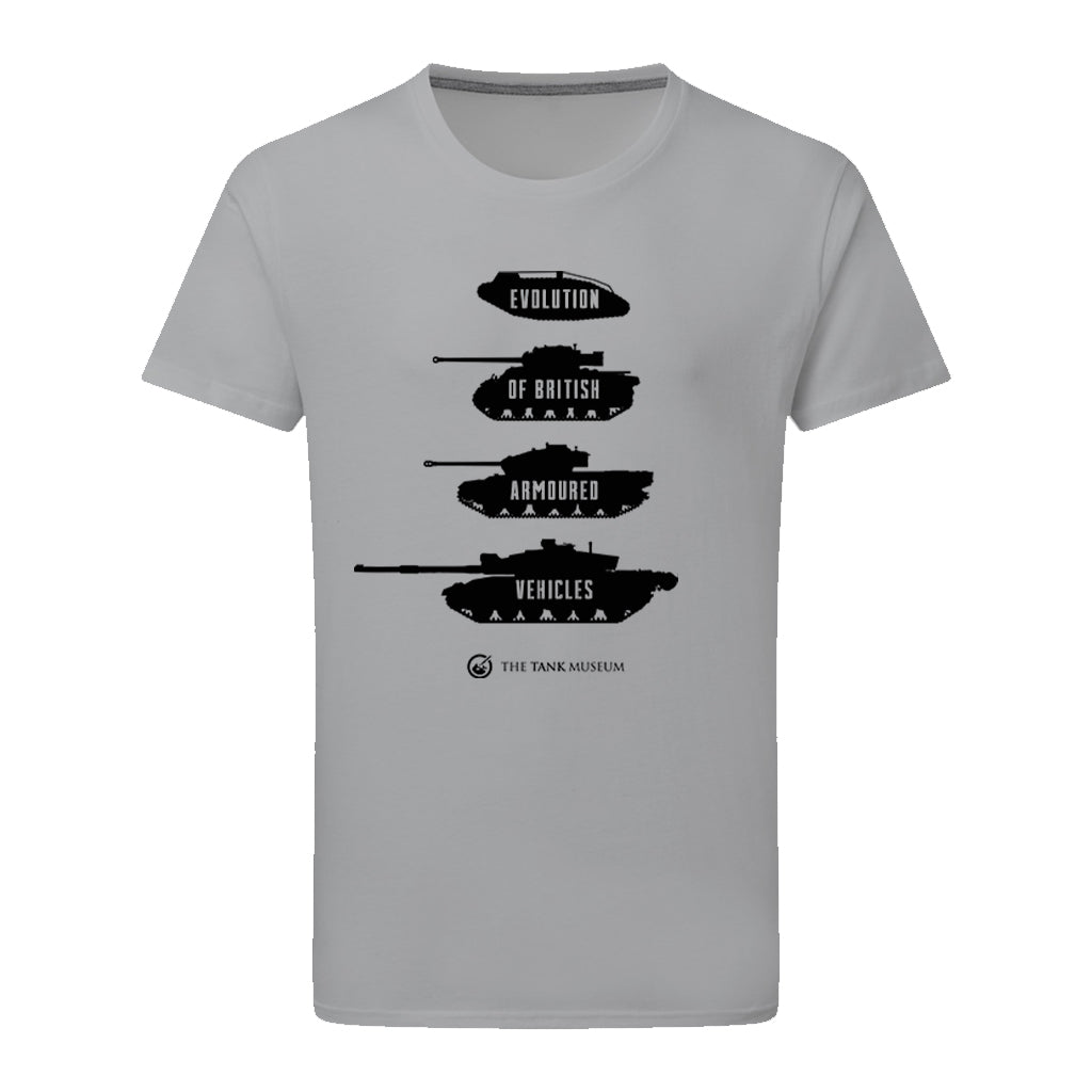 Evolution of British Armoured Vehicles Tanks T-Shirt T-Shirt On Demand Star Editions Sport Grey S