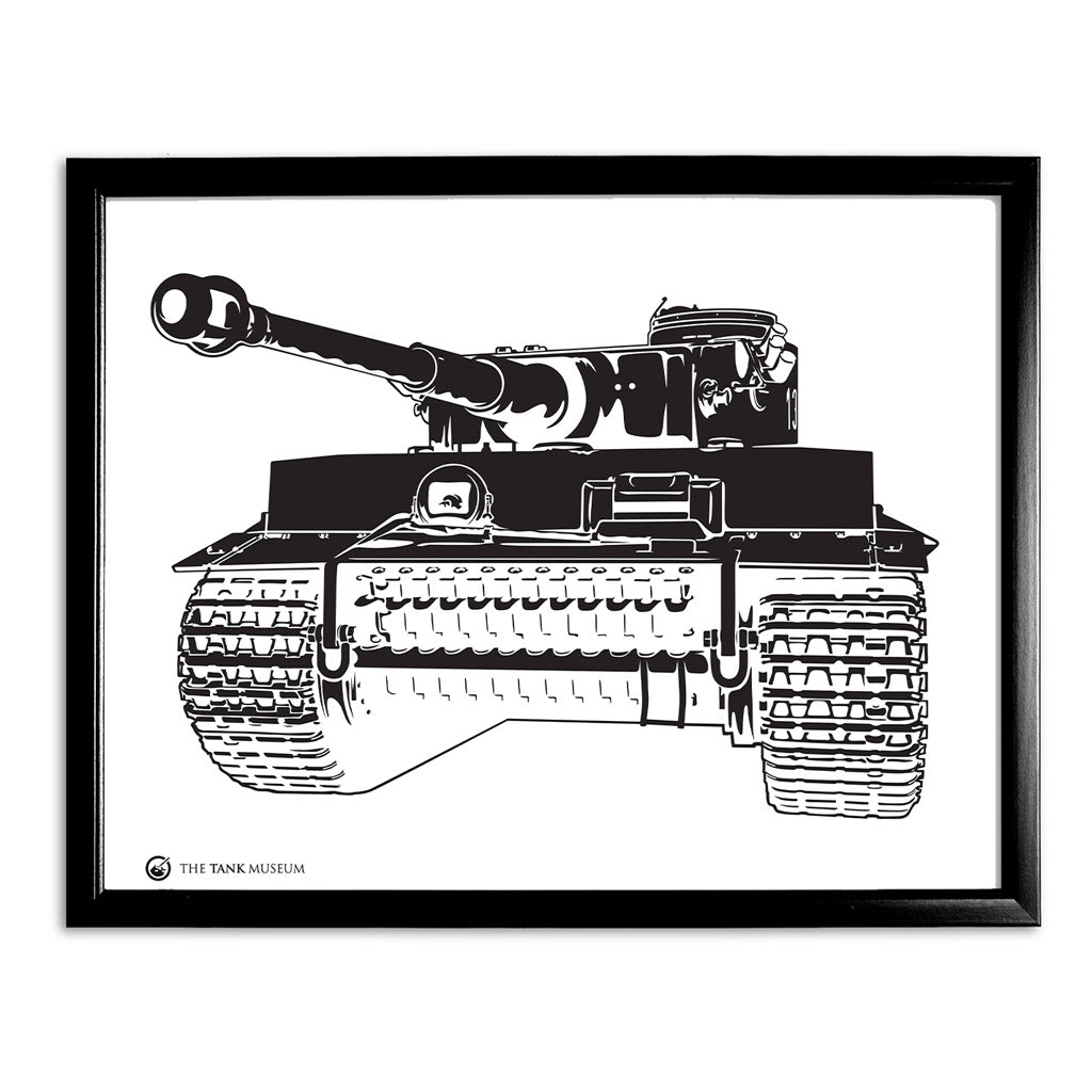 Art Print: Tiger 131 Tank Illustration Wall Art On Demand Star Editions 11x14" With Black Frame