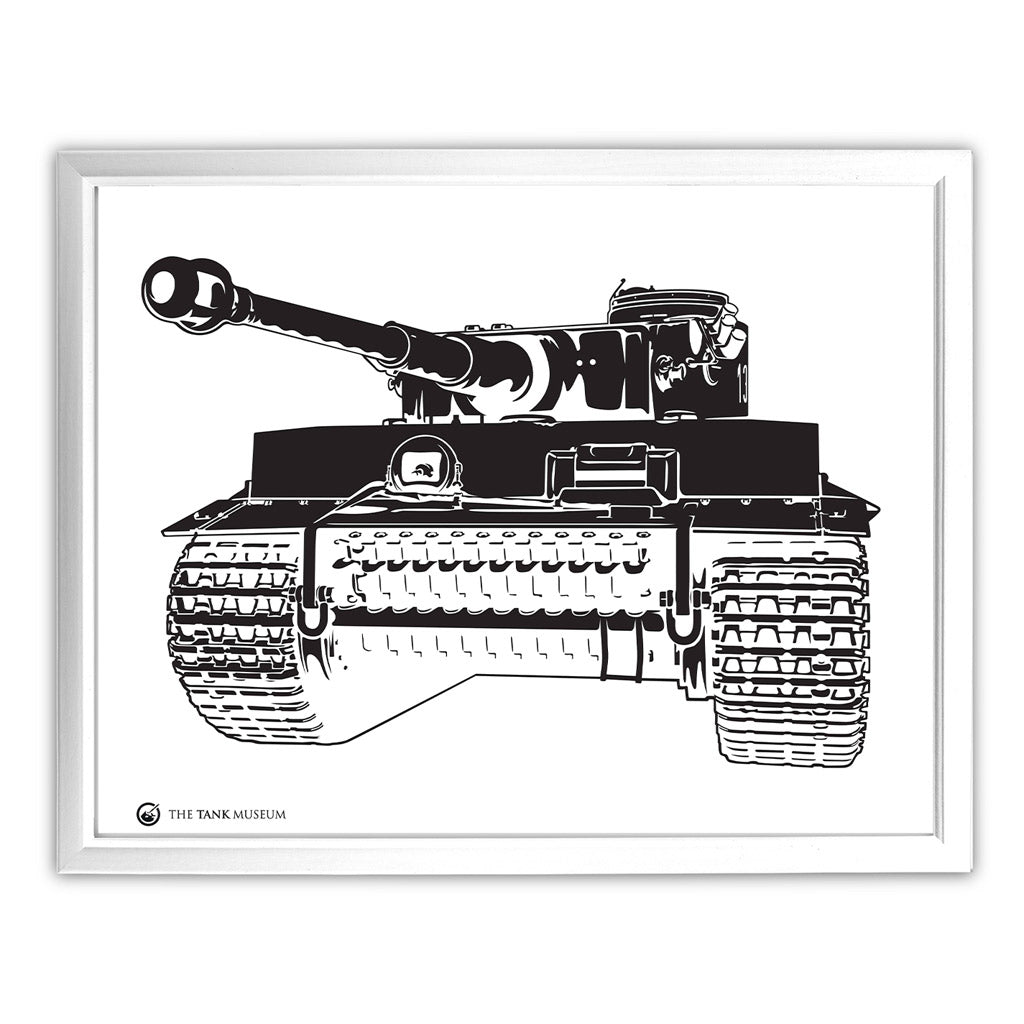 Art Print: Tiger 131 Tank Illustration Wall Art On Demand Star Editions 11x14" With White Frame
