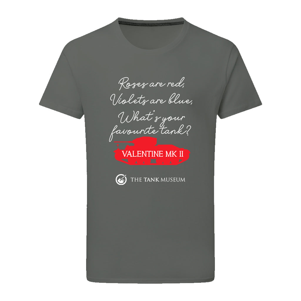 Valentine Tank Poem T-Shirt T-Shirt On Demand Star Editions Charcoal S