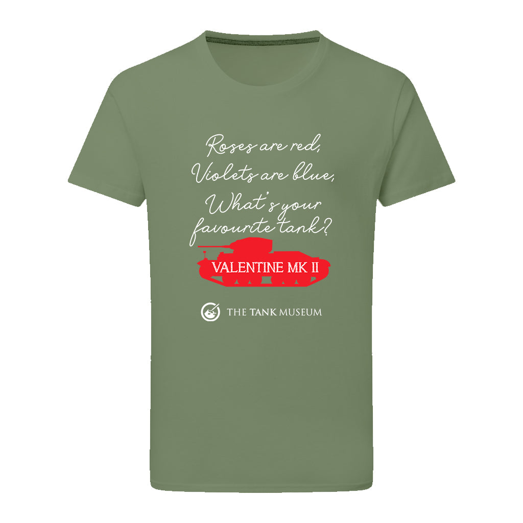 Valentine Tank Poem T-Shirt T-Shirt On Demand Star Editions Military Green S