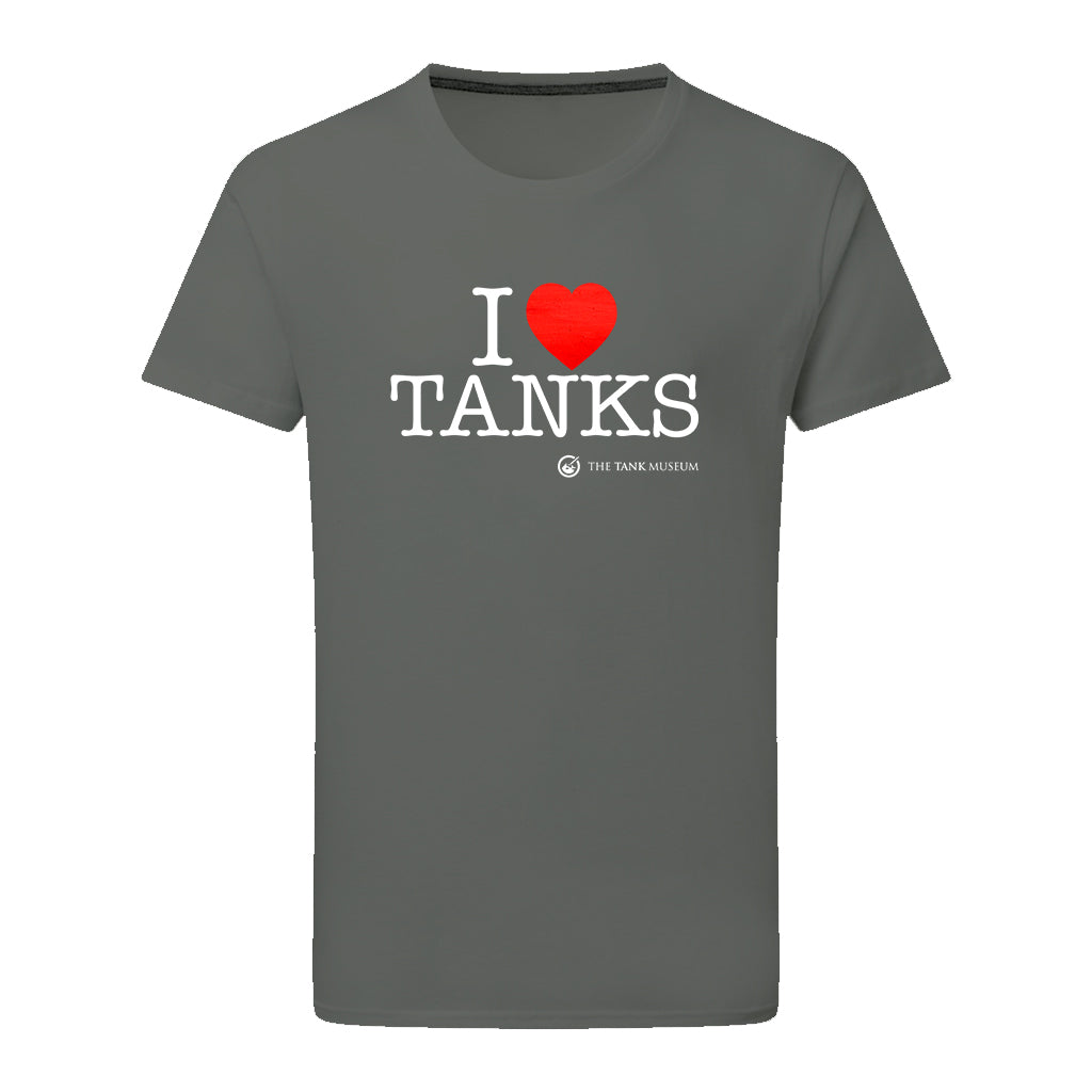 I Love Tanks T-Shirt T-Shirt On Demand Star Editions Charcoal S