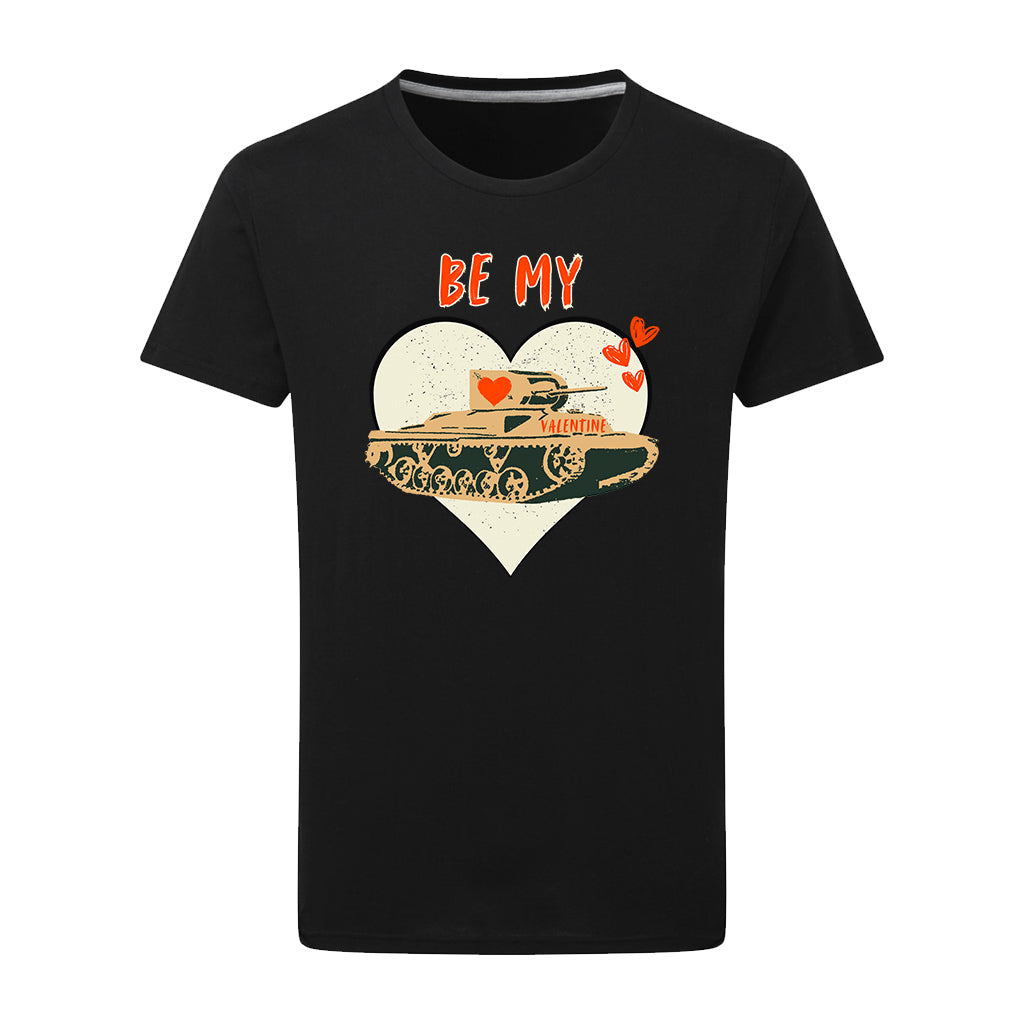 Be My Valentine Tank Heart T-Shirt T-Shirt On Demand Star Editions Black S