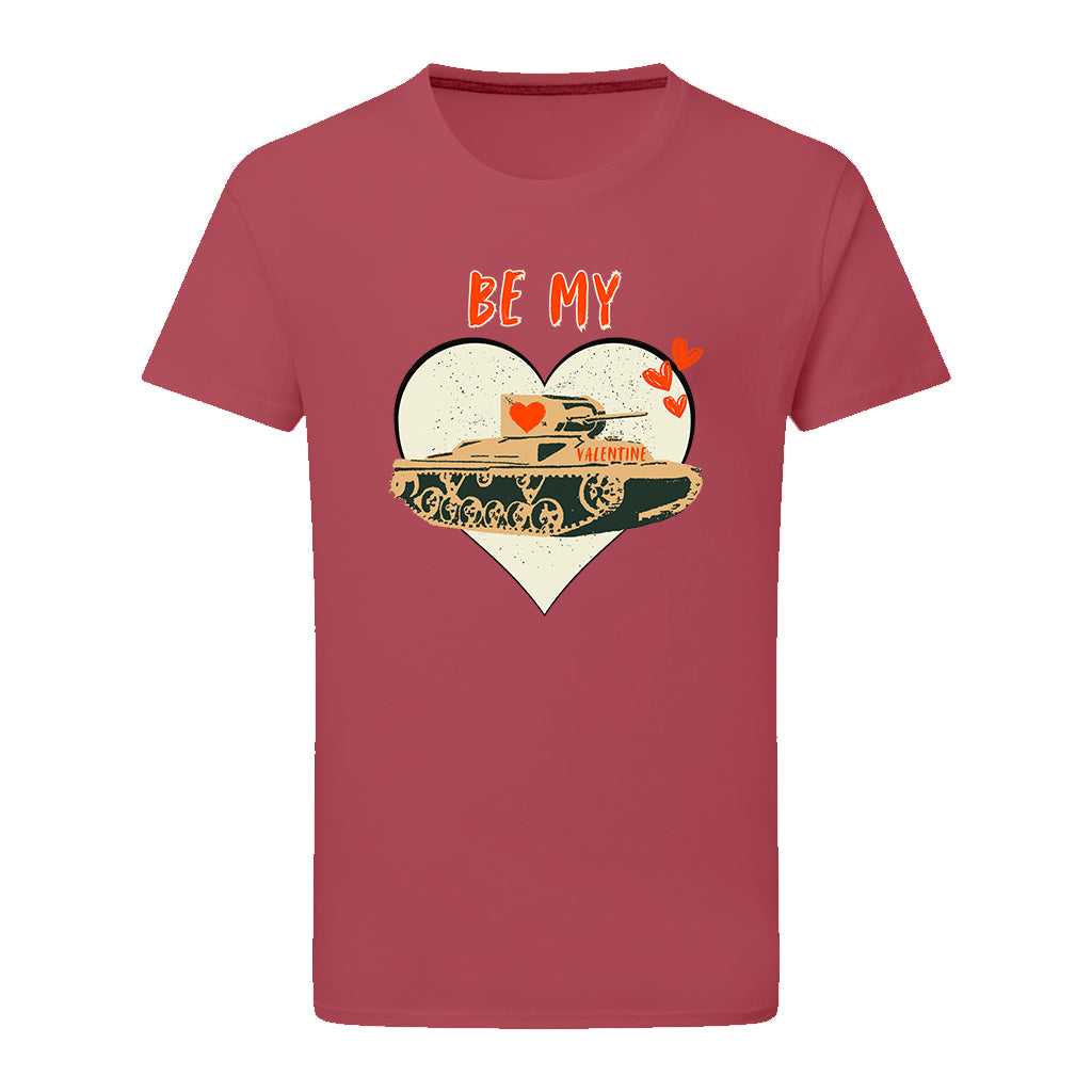 Be My Valentine Tank Heart T-Shirt T-Shirt On Demand Star Editions Cardinal Red S