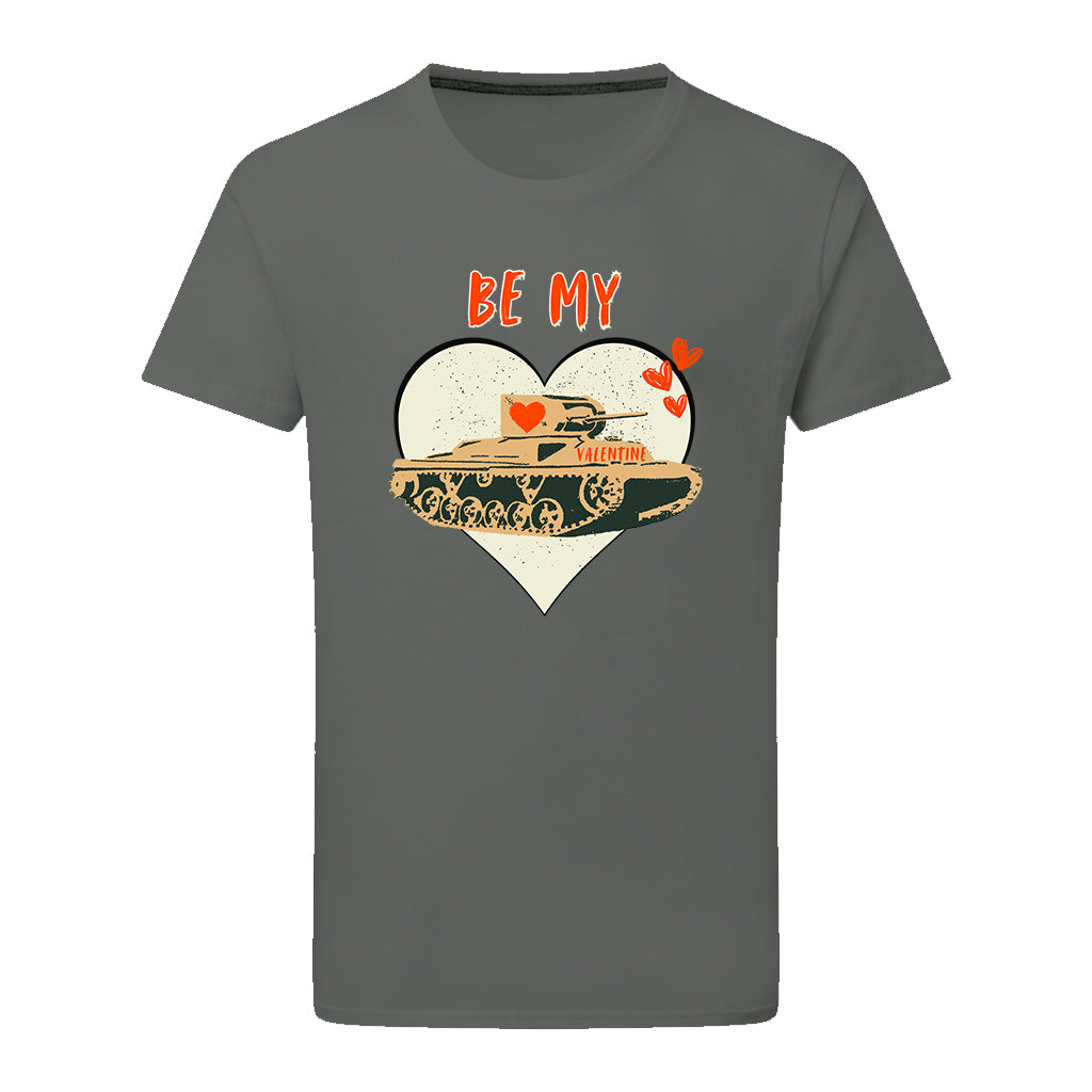 Be My Valentine Tank Heart T-Shirt T-Shirt On Demand Star Editions Charcoal S