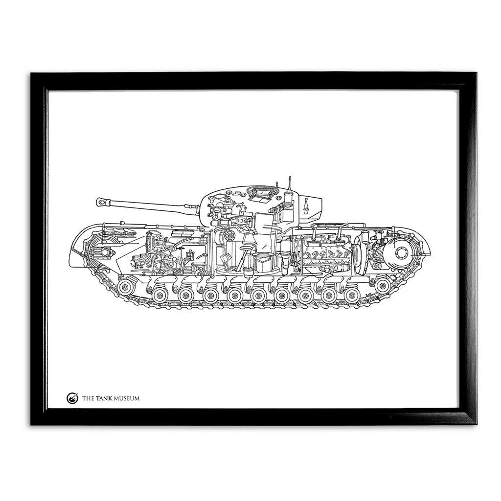Art Print: Churchill Mk IV Tank Wall Art On Demand Star Editions 11x14" With Black Frame