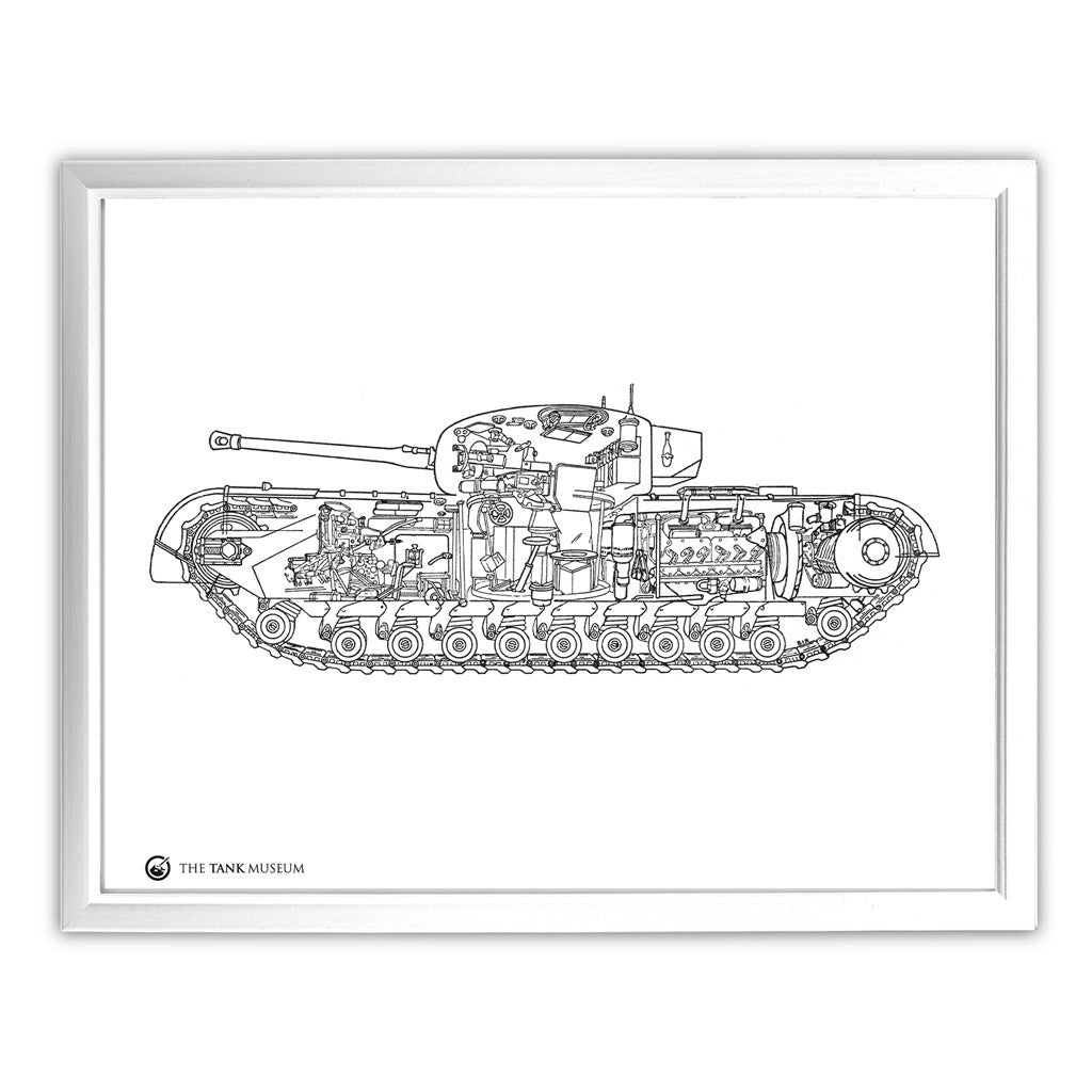 Art Print: Churchill Mk IV Tank Wall Art On Demand Star Editions 11x14" With White Frame