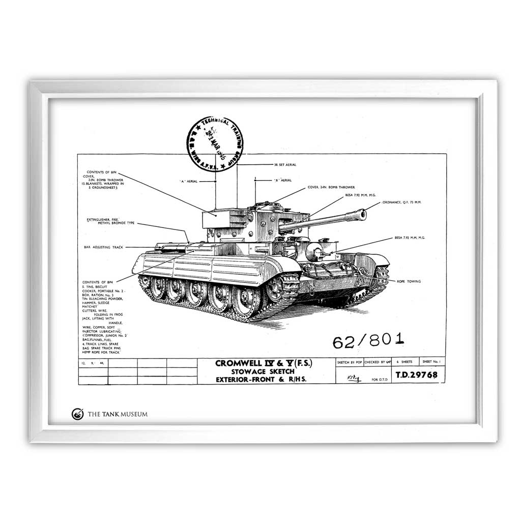 Art Print: Cromwell IV & V Stowage Wall Art On Demand Star Editions 11x14" With White Frame
