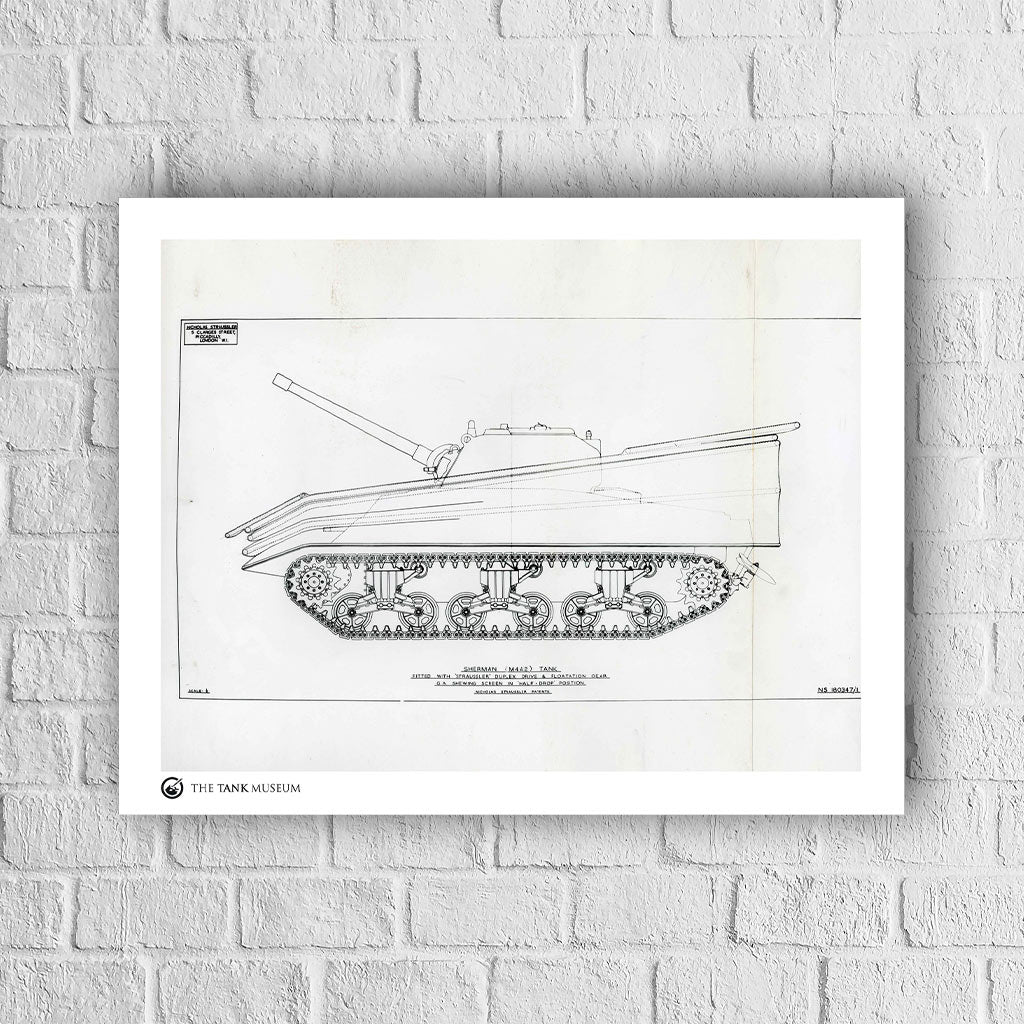 Art Print: M4A2 Sherman III DD Tank - Elevated Wall Art On Demand Star Editions 40X50cm No Frame