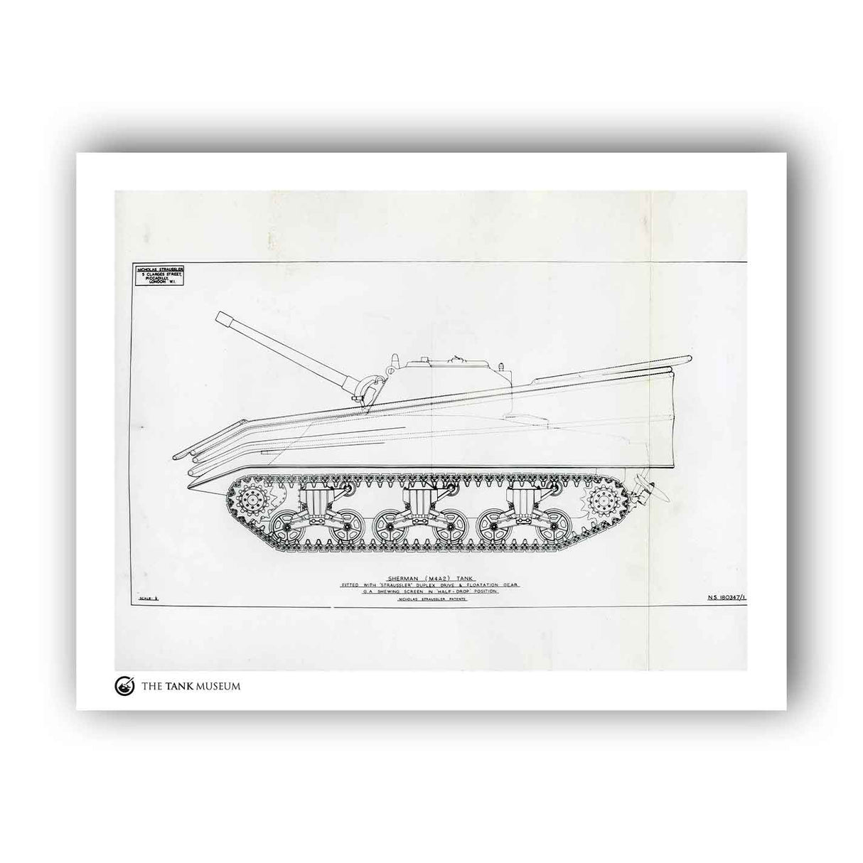 Art Print: M4A2 Sherman III DD Tank - Elevated Wall Art On Demand Star Editions 11x14" No Frame