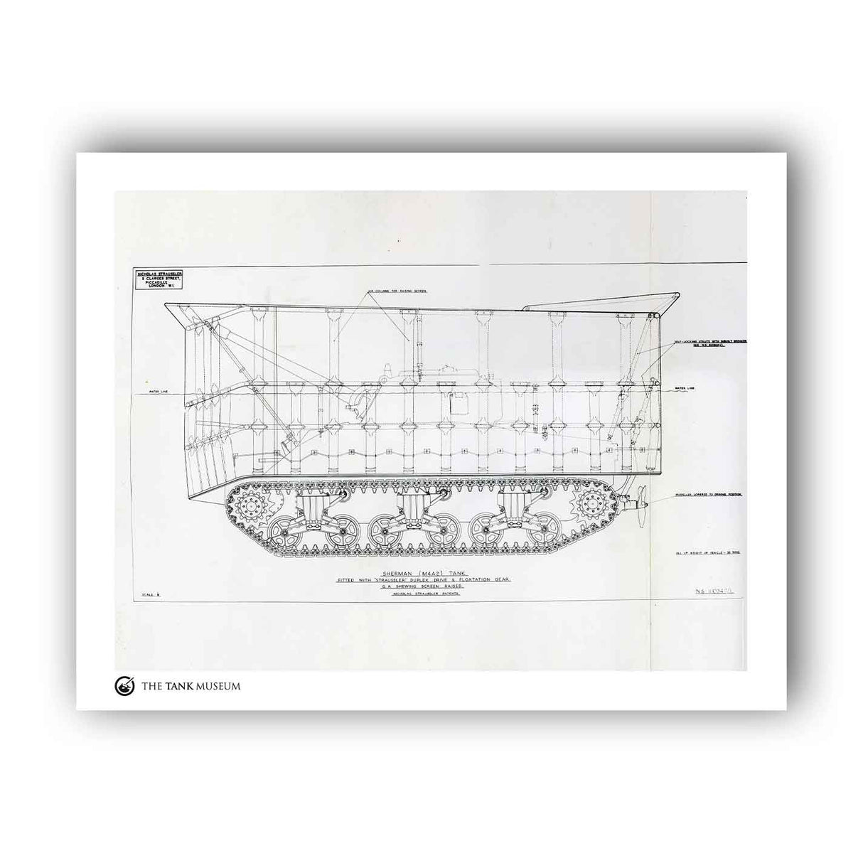 Art Print: M4A2 Sherman III DD Tank - Screen Wall Art On Demand Star Editions 11x14" No Frame