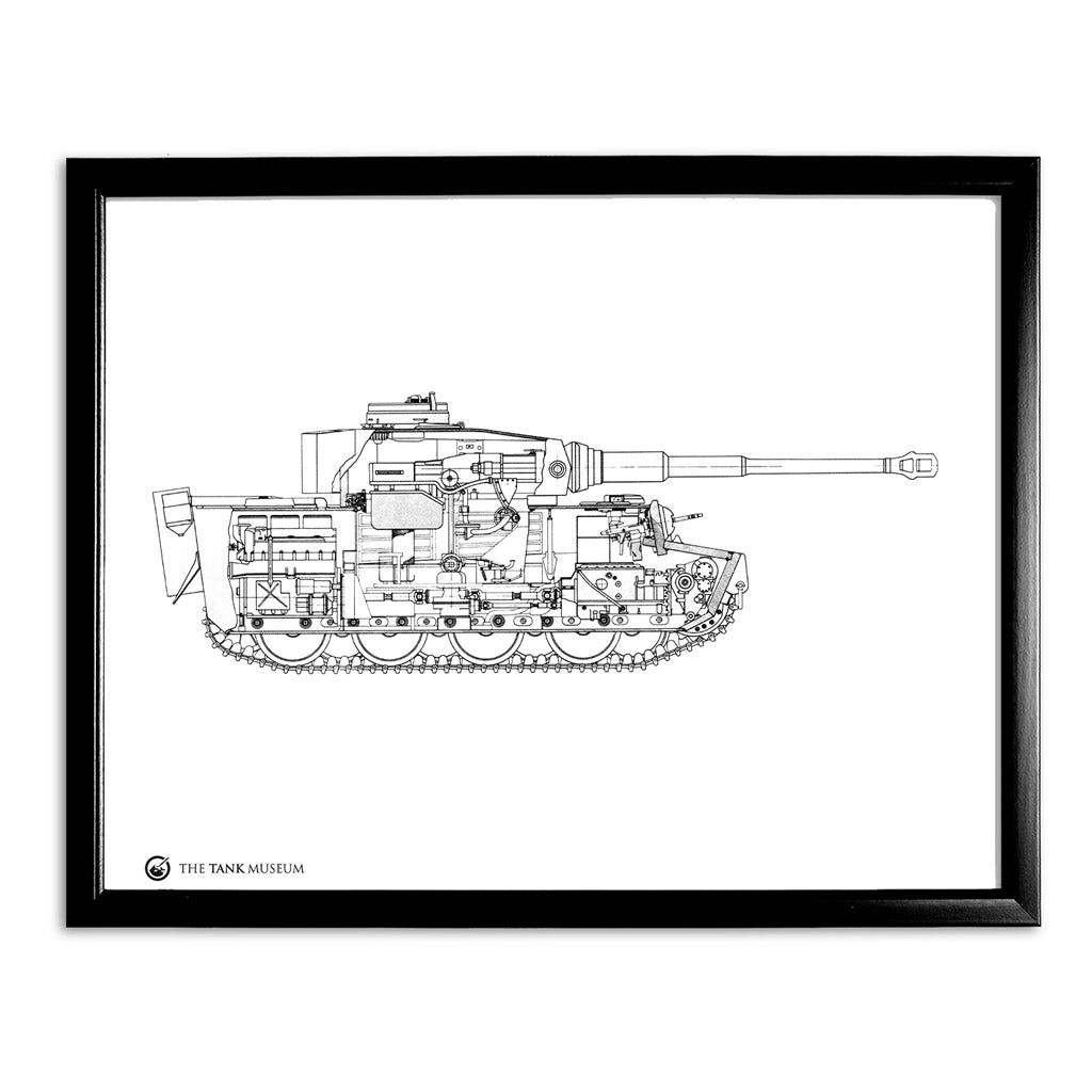 Art Print: PzKpfw Tiger Tank Wall Art On Demand Star Editions 11x14" With Black Frame